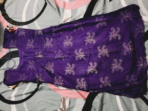 Purple Kurta Set with Floral
