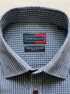 Peter England Men's Checked Half Sleeve Shirt - Nu