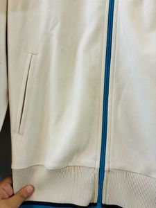 Cream Jacket With Blue Lining