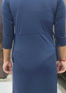 Navy Blue Belted Bodycon Dress