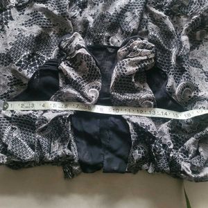 Elegant Black &amp; White Chiffon Dress