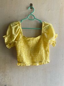 yellow crop top