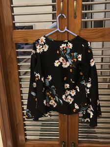 Floral Print Bell Sleeve Top