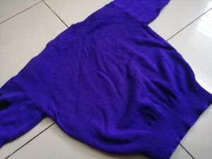 Embellished Purple Knit Sweater