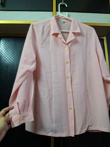 Pink Gingham Button-Up Shirt