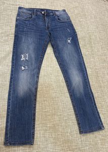Zara- Ripped Blue Denim Jeans