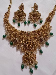 Antique Gold Necklace & Earring Set