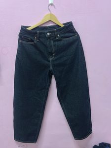 H&M Dark Wash Denim Barrel Jeans