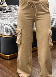 Unisex Beige Cargo Trouser