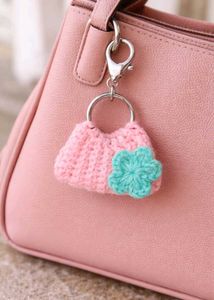 mini crochet purse keychian