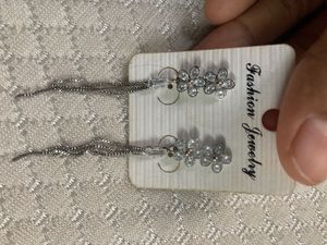 American Diamond Long Chain Earring
