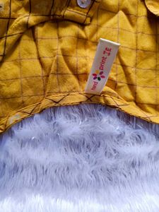 Girls Mustard Yellow Checked Jumpsuit | 6-8 Years