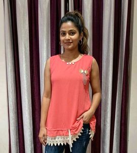 Girls Coral Embellished Top