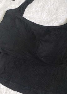 Black Padded Halter Neck Tank Top