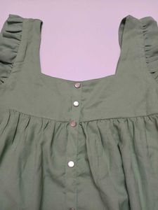 Sage Green Ruffle Sleeve Top