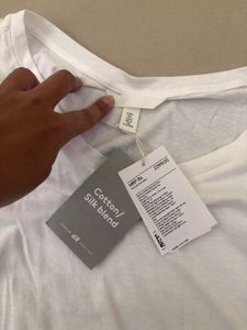 H&amp;M women silk and cotton blend t shirt
