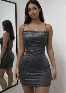 Padded Glitter Shimmer Bodycon Dress