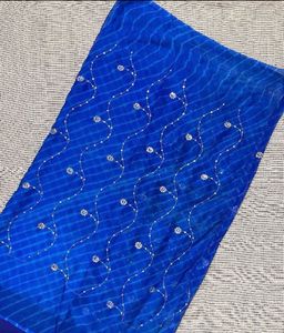 Royal Blue Lehariya Saree