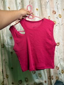 pink cutout top