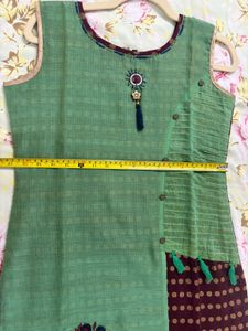 Stylish green and wine kurta