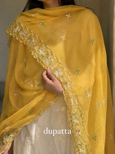 Vibrant Yellow Embroidered Dupatta