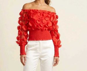 Stunning Off-Shoulder Red Floral Top