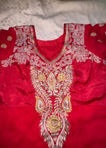 Red Embroidered Lehenga  Set