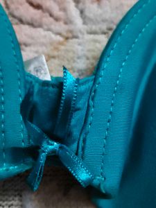 Teal Push-Up Bra with Bow Detail
