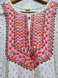 Embroidered Dotted Kurta