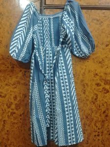 Charcoal blue dress boho