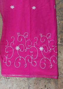 Pink Sequins Embroidered Saree