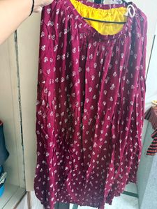 Maroon Floral Print skirt