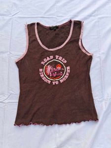 Cute Brown "Road Trip" Tank Top
