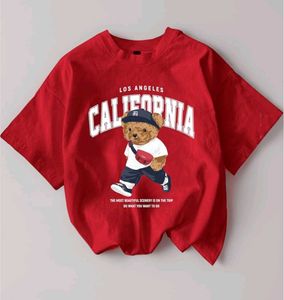 Red "California Bear" Graphic T-Shirt