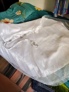 Elegant White Embroidered Blouse &amp; Skirt Set