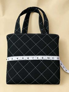 Quilted Black Tote Bag