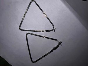 Geometric Triangle Hoop Earrings