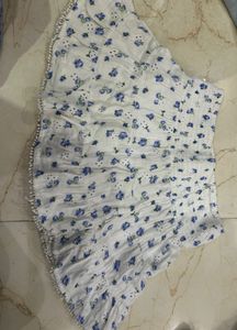 Flowy Blue Floral Skirt