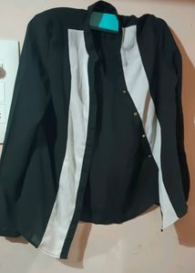 Black And White Chiffon Shirt
