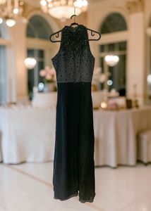 Lovely Halter Neck Grey & Black Jumpsuit
