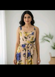 Floral Print Sleeveless Maxi Dress