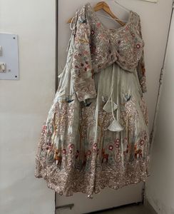 🆕Champagne Sequins Embroidered Designer Lehenga