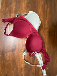 Gently Used 40 B-Cup Bras - Red &amp; Grey