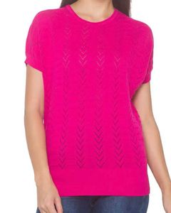 Chic Magenta Textured Knit Top
