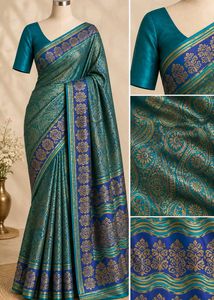 💜Bangalore Printed Crepe Silk Saree 💜