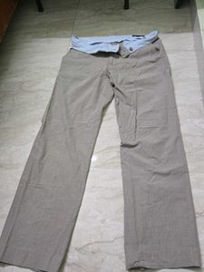 korean Beige Casual Trousers