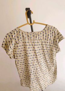 Cotton short foxx print top