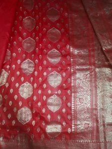 Red Pure Katan Silk Banarasi Saree