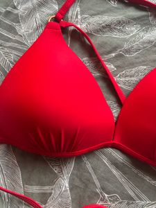 Red Triangle Bikini Top