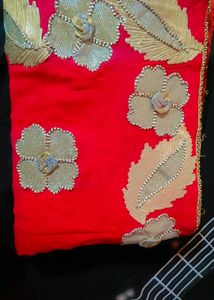 Red Embellished Ethnic Blouse like used only once